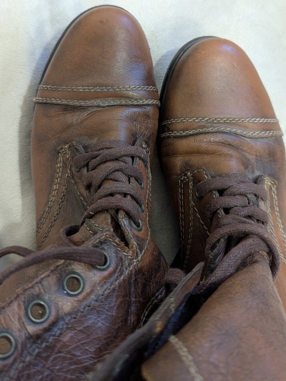 Steve Madden Brown Leather Combat Boots